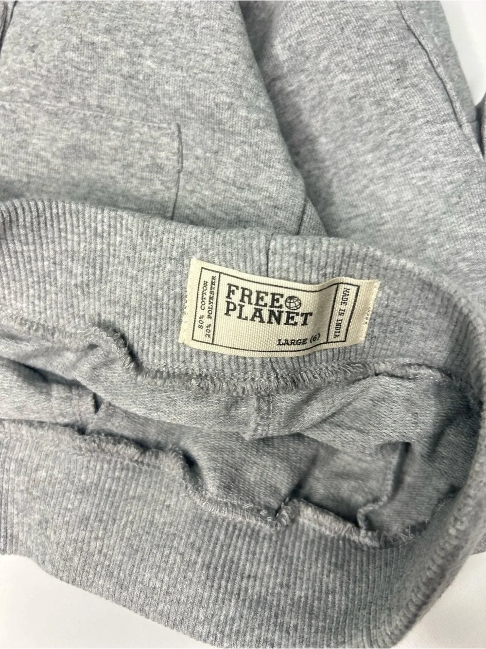 Free Planet Gray Cargo Sweat Shorts with Drawstring Boys 6 cotton blend